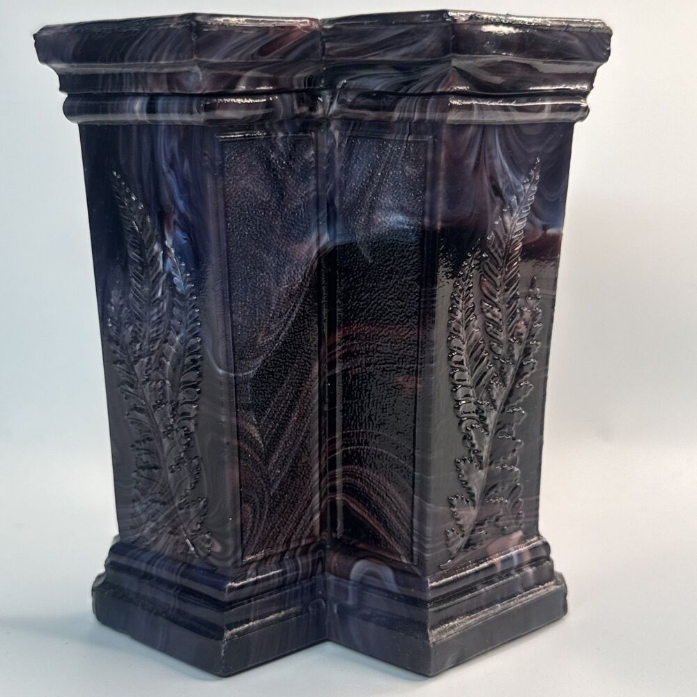 Antique 1880 Sowerby Purple/White Malachite - Double Fern and Cattails